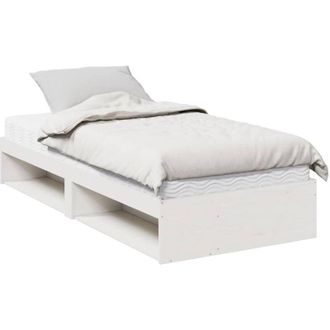 vidaXL Vidaxl - Sof&aacute; Cama Con Colch&oacute;n Madera Maciza De Pino Blanco 80x200 Cm