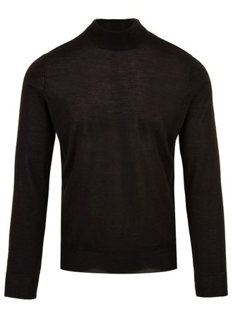 FILIPPO DE LAURENTIIS Elegant Black Merino Turtleneck Sweater