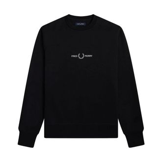 Fred Perry Hombre, Sudaderas, Negro, Talla: L