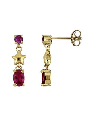Rina Limor Gold-Plated Silver 1.24 ct. tw. Lab-Grown Gemstone Earrings