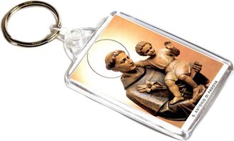 AWS Santino SantAntonio da Padova Key Ring PVC Keyring with Saint Anthony Image
