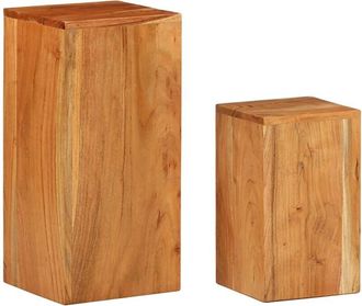 vidaXL Soportes para plantas 2 unidades madera maciza de acacia Vidaxl