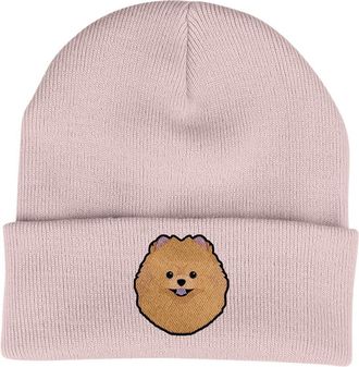 Bang Tidy Clothing Pomeranian Spitz Beanie Hat - Dog Lovers Gifts for Women - Winter Hats for Women - Knitted Wooly Ladies Hats - Dog Walking Accessories - Embroidered G