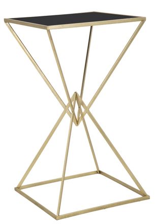 Mauro Ferretti Mesa de bar pir&aacute;mides en metal dorado cm 60x60x105