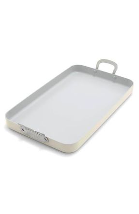 GreenPan x Bobby Flay Ceramic Nonstick Double Burner Griddle in Cream at Nordstrom