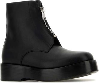 Bottega Veneta Mens Leather Ankle Boot Black Calf