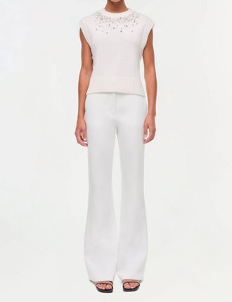 SIMKHAI Candra Embellished Sweater Vest In Ivory