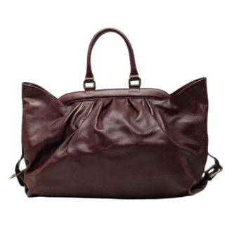Fendi Pre-owned Vintage Leren Handtas met Handvat - Dames - Pre-owned - Bruin - Maat: ONE Size Leer