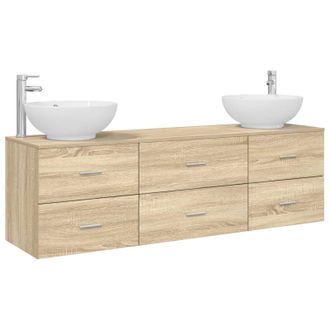 vidaXL Juego De Muebles De Ba&ntilde;o 3 Uds. Roble Sonoma Vidaxl