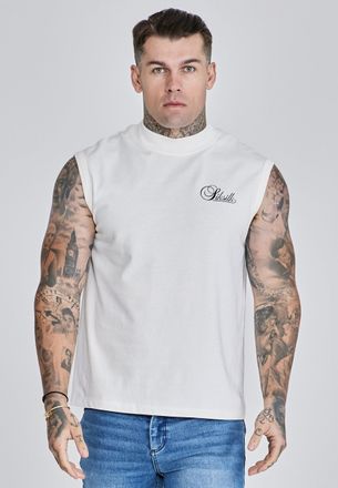 Siksilk Mens Ecru Sleeveless T-Shirt XXL