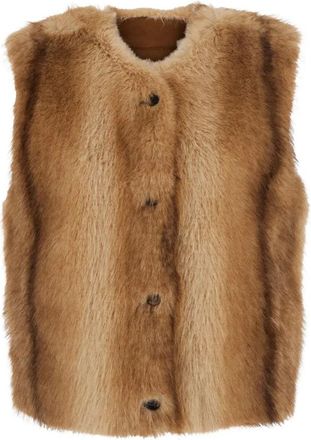Urban Code Velours Gilet met Hoge Kraag - Dames - Bodywarmers - Beige - XS - Jassen