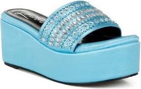 London Rag Batanga Platform Wedge Sandal in Blue at Nordstrom Rack, Size 7