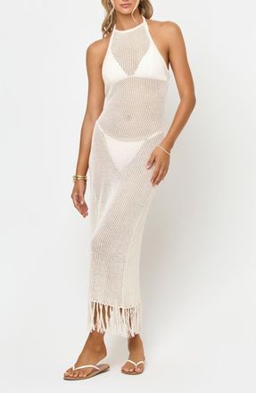L*Space Caught by Sea Cover-Up Halter Dress in Cream at Nordstrom, Size X-Large