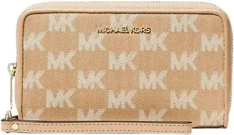 Michael Kors Tassen, Dames, Beige, ONE Size, Katoen, Lg Flat Mf Phn Case
