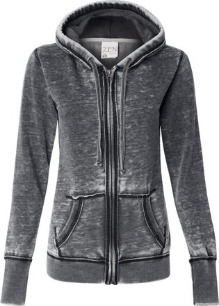 J. America Womens Zen Fleece Full-Zip Hooded Sweatshirt