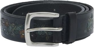 Orciani Blade Flower Leren Riem - Heren - Riemen - Zwart - 100 CM - Leer - Accessoires