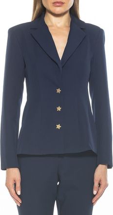 Alexia Admor Gwen Jacket Star Button Blazer in Navy at Nordstrom Rack, Size 10