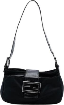 Fendi Pre-owned Shoulder Bags, female, Black, Size: ONE SIZE Pre-owned Nylon Shoulder Bag