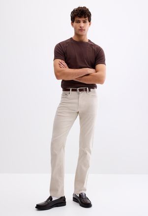 Point Zero Mens Heathered stretch linen five-pocket pant Slim fit