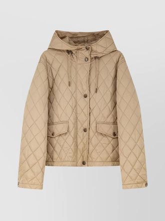 Burberry quilted hooded nylon jacket featuring pockets