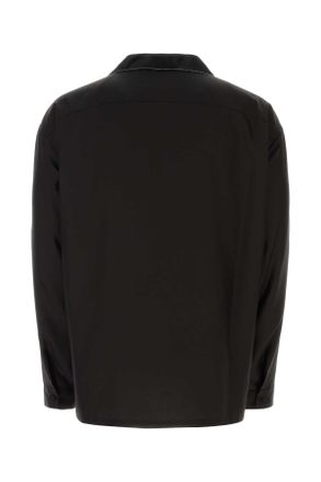 Prada Mens Black Silk Shirt Nero Exterior: Camicie