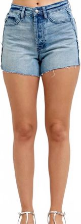 Judy Blue Rigid Magic Cut Off Shorts With Raw Side Seams In Blue