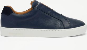 Russell & Bromley PEAR Womens Blue & White Leather Laceless Flatform Trainer