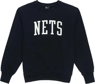 Nike MENS Letter Print Brooklyn Nets Crew-neck Black DD2961-010