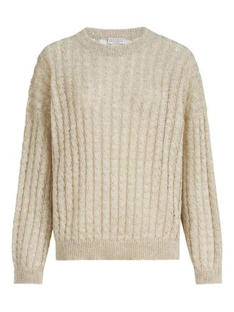 Brunello Cucinelli cable-knit sweater - Neutrals