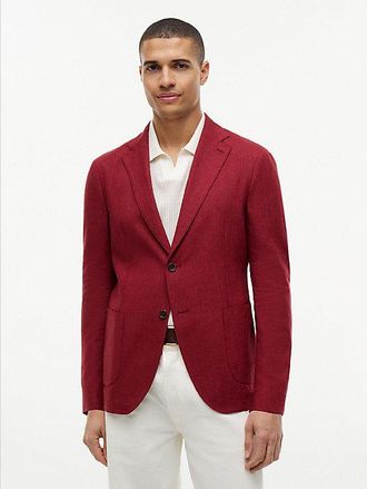 Tommy Hilfiger Regular Fit Linen Blend Single Breasted Blazer