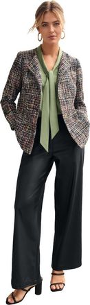 Jessica London Faux Leather Wide Leg Trouser in Black at Nordstrom, Size 14