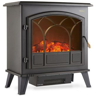 VonHaus 1850W Electric Stove Heater in Black