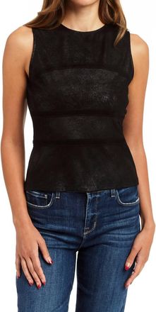 Drew Ash Seamed Faux Sudede Top In Black