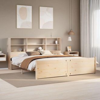 vidaXL Cama Con Estanter&iacute;a Sin Colch&oacute;n Madera Maciza De Pino 180x200cm Vidaxl