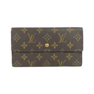 Louis Vuitton Marron Coated Canvas Long Wallet (Tri-Fold) (Pre-Owned)