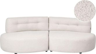 Beliani 3 Seater Sofa Off-White Boucle Upholstery Curved Couch without Armrests Modern Living Room LAERDAL