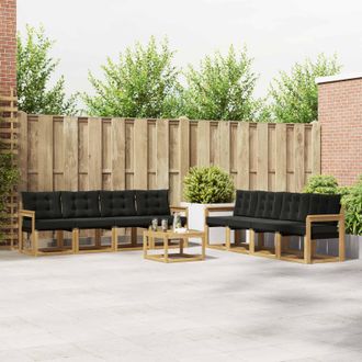 vidaXL Vidaxl Set Di Divani Da Esterno 9 Pz Bianco E Nero