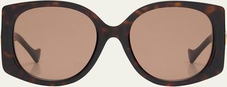 Gucci Raised Interlocking GG Acetate Butterfly Sunglasses