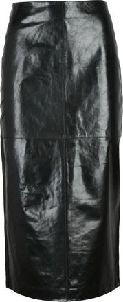 Sportmax Rokken, Dames, Zwart, S, Leer, Sportmax gonna