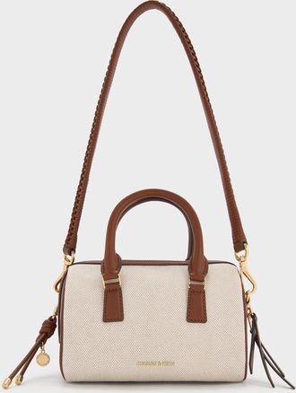 Charles & Keith Everleigh Canvas Two-Tone Bowling Bag