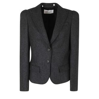 7 For All Mankind High Shoulder Blazer - Dames - Jassen - Zwart - Maat: S Wol