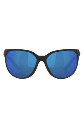 Costa Mayfly 58mm Mirrored Polarized Round Sunglasses in Blue at Nordstrom Rack