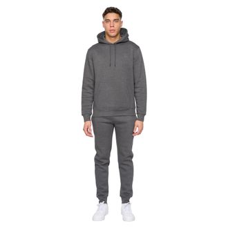 Duck and Cover Mens Merchell Hoodie And Joggers Set (Charcoal Marl) - Size X-Large