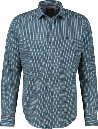 Lerros Langarmhemd LERROS LERROS Langarmhemd in &Uuml;bergr&ouml;ssen, dezent gemustert, Herren, Gr. 5XL, extraweit, blau (fjord blau), 100% Baumwolle, Hemden Langarmh