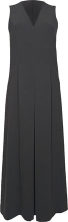 Alexander Wang T by Alexander Wang V-Neck Gaucho Jumpsuit in Black Polyester