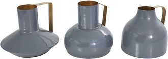 CosmoLiving by Cosmopolitan Cosmoliving By Cosmopolitan Set Of 3 Abstract Metal Enameled Decorative Vase