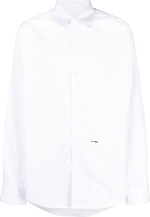 Dsquared2 logo-print long-sleeve shirt - men - Cotton - 52 - White