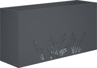 vidaXL Macetero De Jard&iacute;n Gris Antracita 100 X 20 X 49 Cm Vidaxl