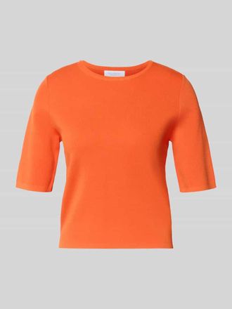 Rich & Royal Strickpullover aus Viskose-Mix mit 1/2-Arm in Orange, Gr&ouml;&szlig;e XL