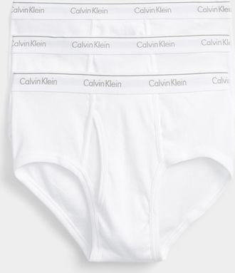 Calvin Klein Mens Grey logo briefs Cotton Classic 3-pack